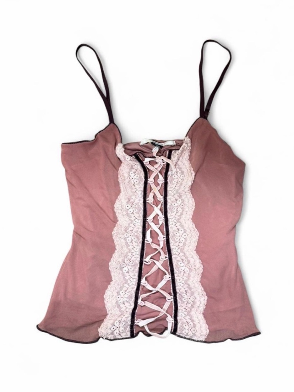 Kimchi Blue Dusty Rose Lace-Up Camisole